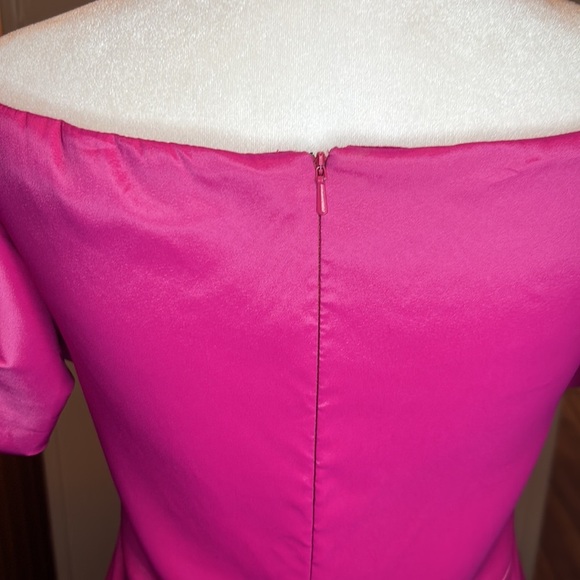 Tadashi Shoji Sho Sofie Off-shoulder Puff-sleeve Taffeta Dress New Size Medium - Picture 8 of 13